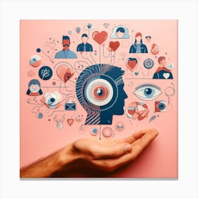 Hand Holding A Brain Canvas Print