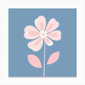 A White And Pink Flower In Minimalist Style Square Composition 402 Canvas Print