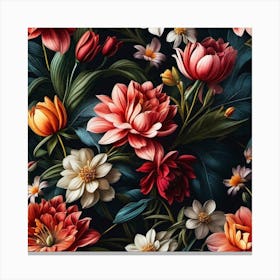 Floral Wallpaper 17 Canvas Print