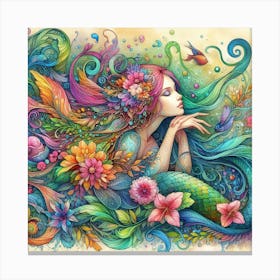 Colorful Mermaid Canvas Print