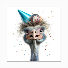 Birthday Ostrich 2 Canvas Print