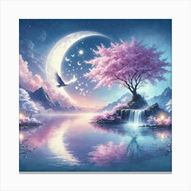 Moon And Trees Canvas Print