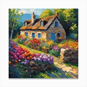 Country Cottage in Summer Canvas Print