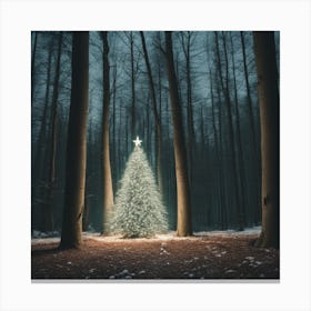 Christmas Tree In The Forest 95 Canvas Print