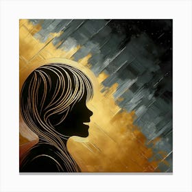 Silhouette Of A Girl Canvas Print