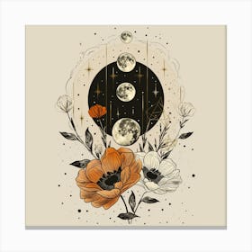 Minimalist Boho Celestial Moon 17 Canvas Print