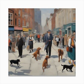 Dog Walkers 1 Canvas Print