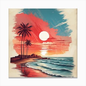 Sunset At The Beach Canvas Print