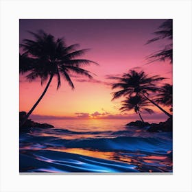 Sunset At The Beach 14 Canvas Print