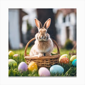 Easter Bunny In Basket 2 Canvas Print