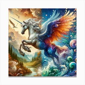 Unicorns In The Sky Canvas Print