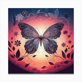 Butterfly At Sunset 3 Canvas Print