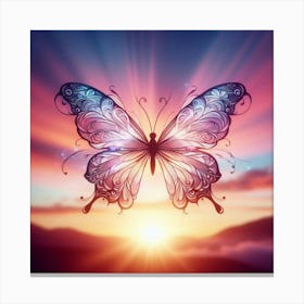 Butterfly At Sunset 6 Canvas Print