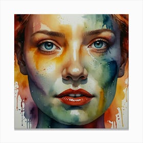 Watercolor Of A Woman 24 Canvas Print