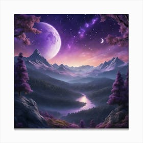 Purple Sky At Night Canvas Print