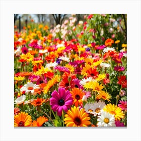 Colorful Flowers In A Garden 1 Toile