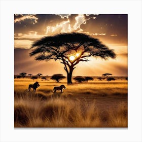 Sunset In The Savannah Canvas Print