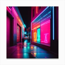 Neon Lights In The City 1 Canvas Print