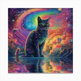 Psychedelic Cat Canvas Print