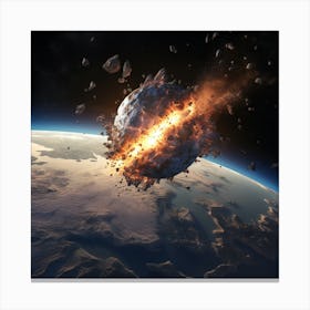 Asteroid Impact On Earth 1 Canvas Print