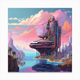 Pixelated Utopia Canvas Print