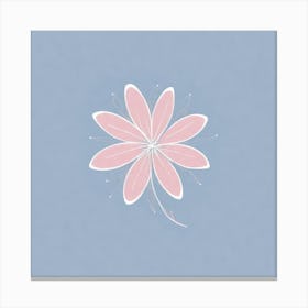 A White And Pink Flower In Minimalist Style Square Composition 702 Canvas Print