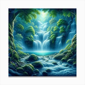 Waterfall In The Forest 69 Canvas Print