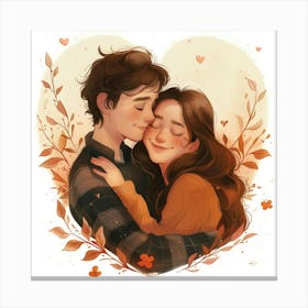 Couple Hugging 3 Canvas Print