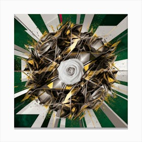 Roses In Green And Gold Canvas Print