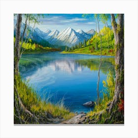 Lake In The Mountains 12 Canvas Print