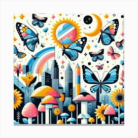 Butterfly City 1 Canvas Print