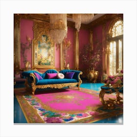 Futuristic Beautiful French Mansion Interior Sitti (18) Canvas Print