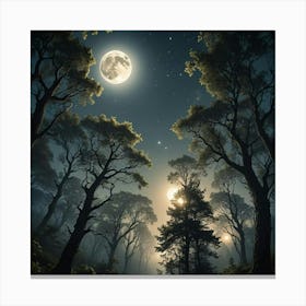 Full Moon In The Forest Canvas Print