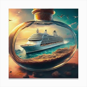 Cruise Ship In A Bottle 1 Canvas Print