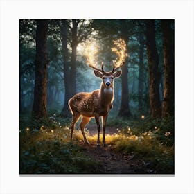 Deer In The Forest 2 Canvas Print