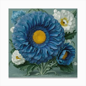 Klimts Would Love These Flowers Light Blue (3) 2 Canvas Print