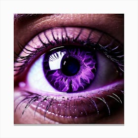 Purple Eye Human Close Up Pupil Iris Vision Gaze Look Stare Sight Close Macro Detailed (2) Canvas Print