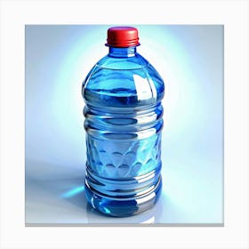 Water Bottle On A Blue Background 1 Canvas Print