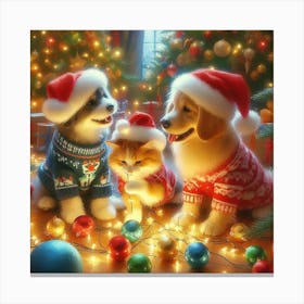 Christmas Pets Canvas Print