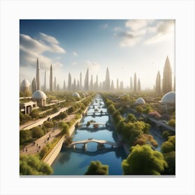 Futuristic City 199 Canvas Print