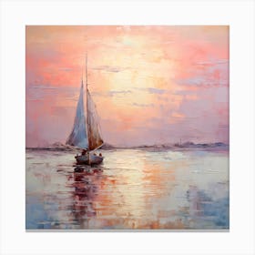 Monet's Sailboat Symphony in Magenta Canvas Print