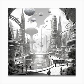 Futuristic City 31 Canvas Print