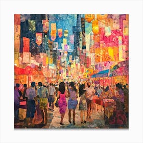 Hong Kong Street Scene Canvas Print