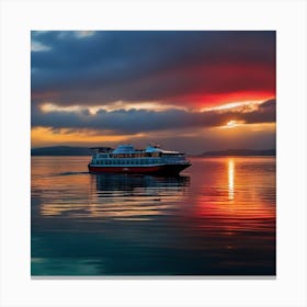 Sunset Cruise Ship 4 Canvas Print