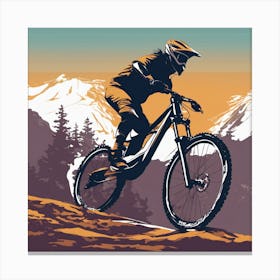 Mountain Biker In The Mountains Canvas Print