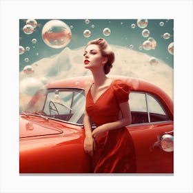 Beautiful Woman With Bubbles Canvas Print