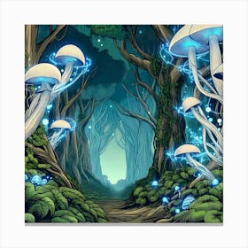 Mystical Mushroom Forest 8 Canvas Print