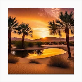 Sunset In The Desert 4 Canvas Print