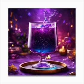 Purple Drink In A Glass Canvas Print