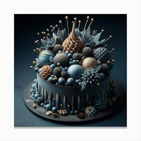 Christmas Cake 3d Canvas Print